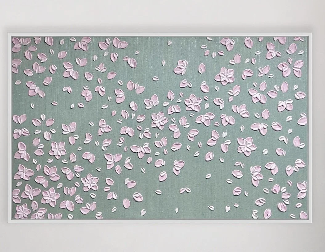 Pink and Green Grasscloth