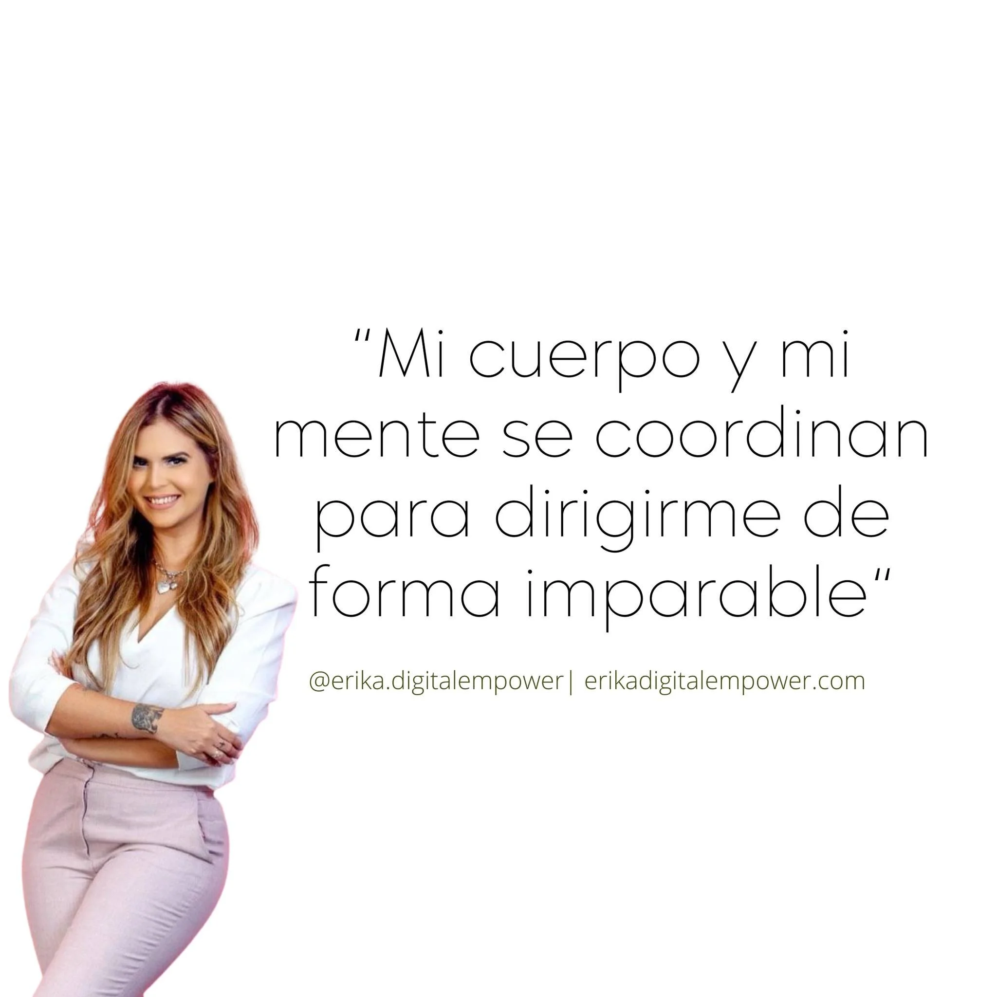 Cuando conviertes esta afirmaci&oacute;n en una creencia, est&aacute;s entrenando tu mente para enfocarse en tus metas y guiar a tu cuerpo con fuerza y determinaci&oacute;n hacia ellas.

Haz de esta afirmaci&oacute;n un h&aacute;bito diario. Escr&iac