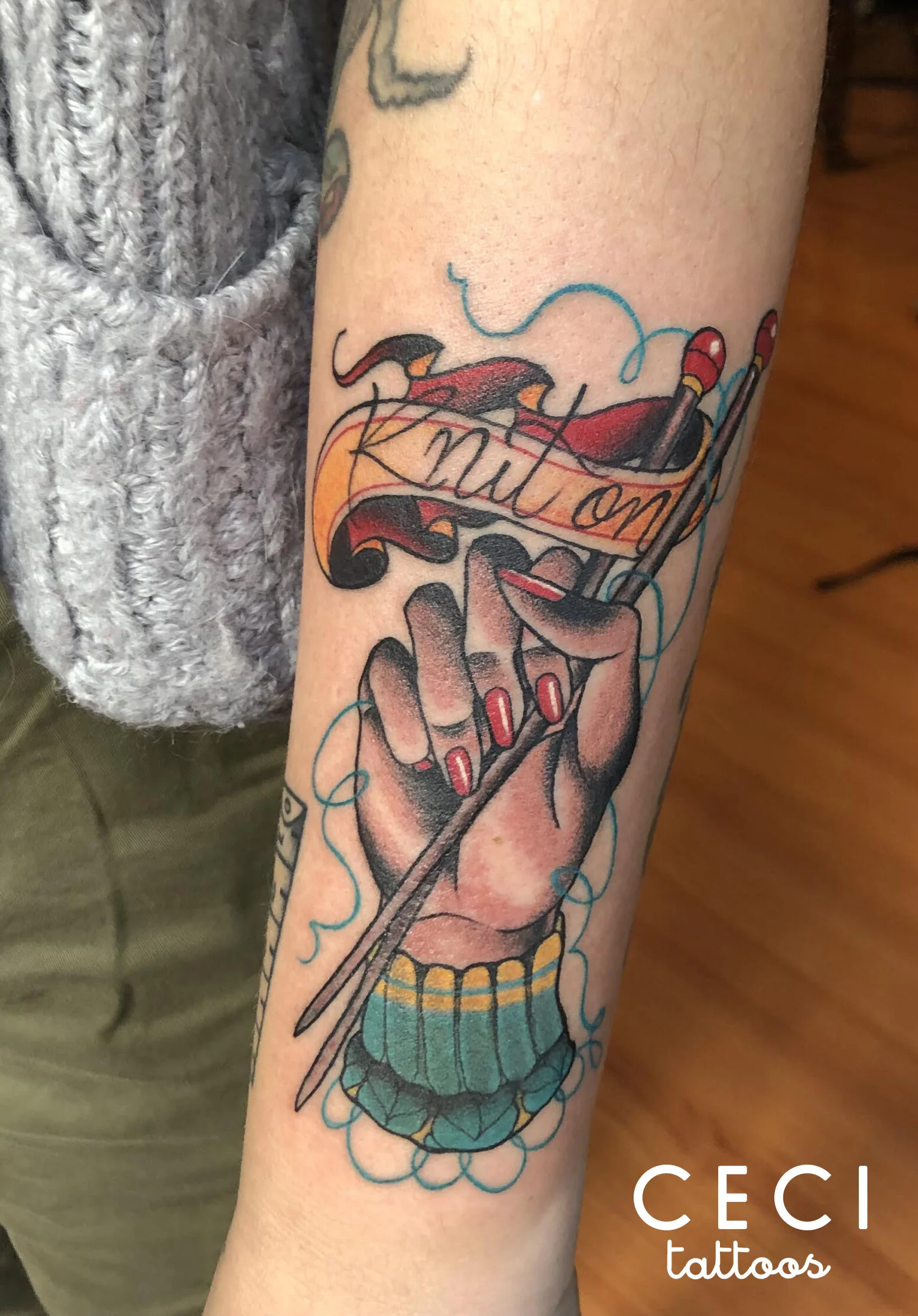 Knitting tattoo