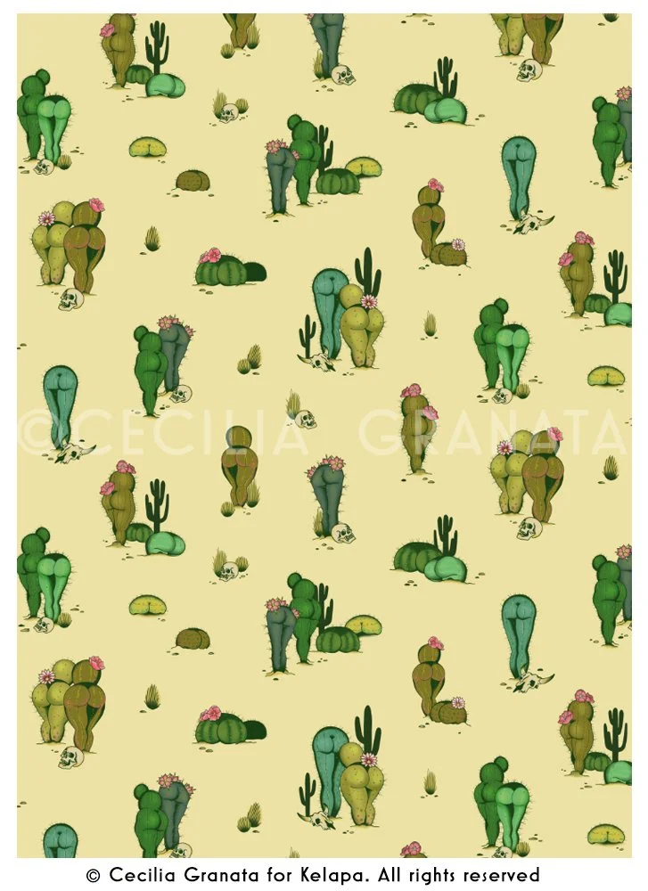 CactAss Textile Print for Kelp