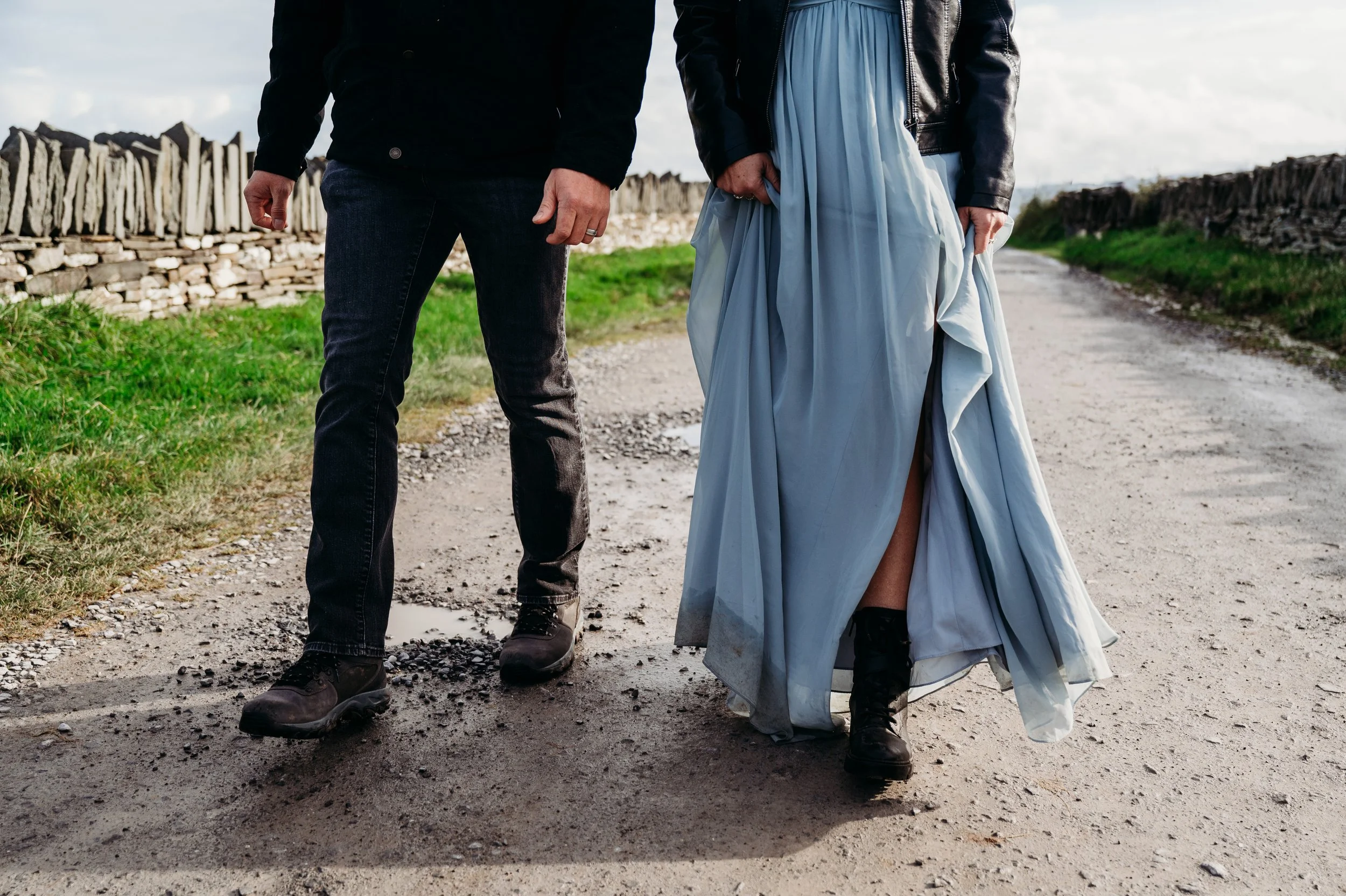 Marie O'Mahony photographer Cliffs of Moher anniversary couples photo session close up couples walking to Hags Head
