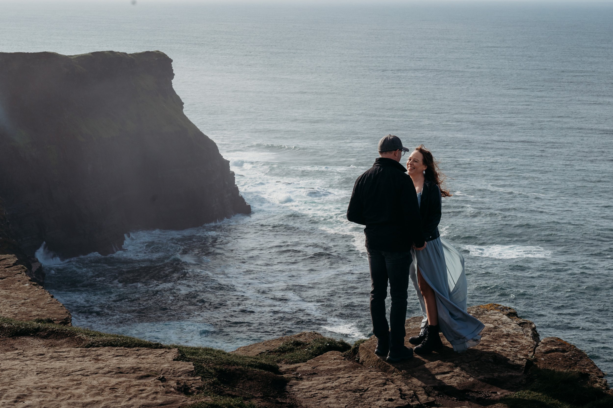 Marie O'Mahony photographer Cliffs of Moher anniversary couples photo session on the edge