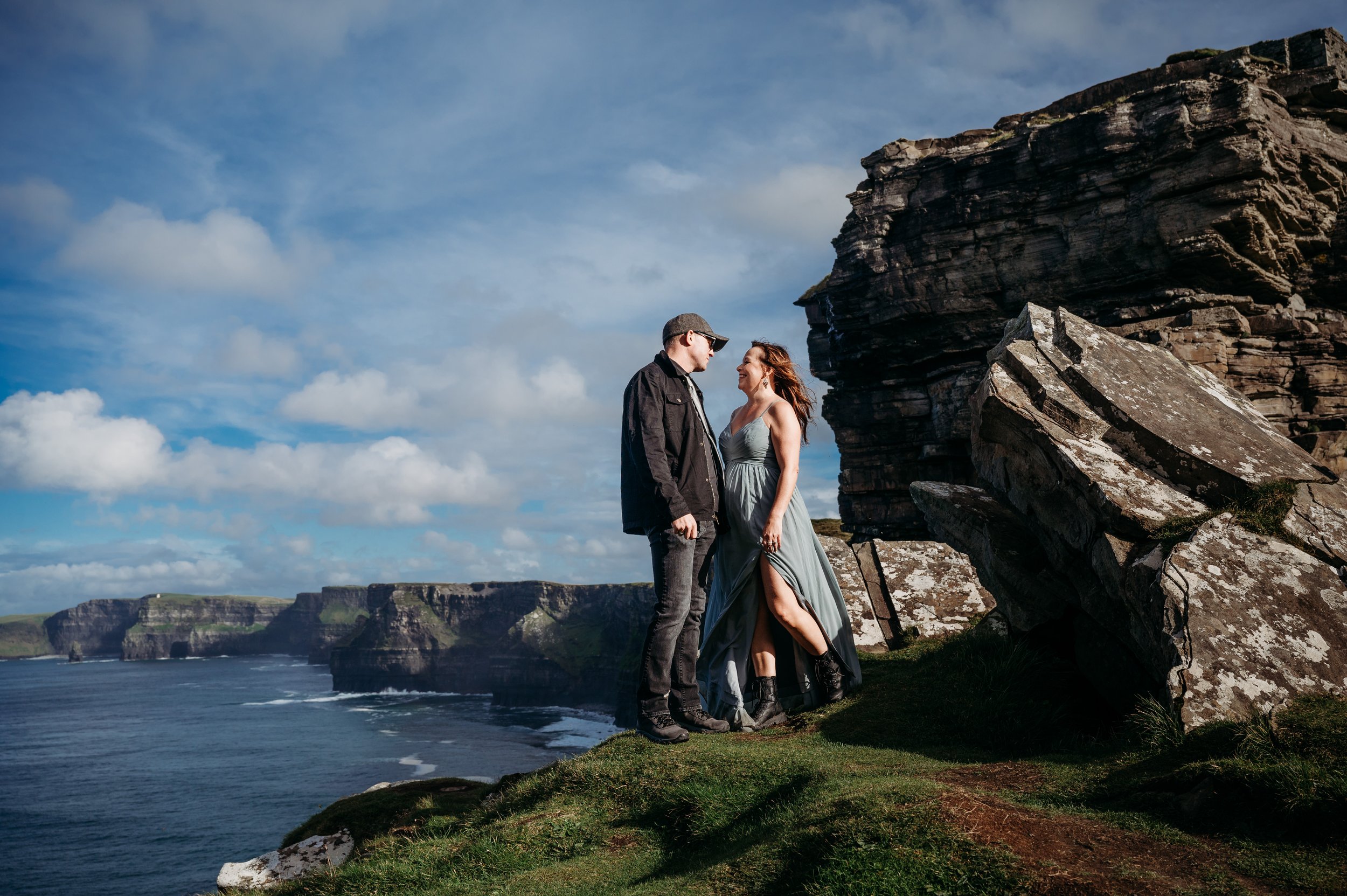 Marie O'Mahony photographer Cliffs of Moher anniversary couples photo session cliffs in the background