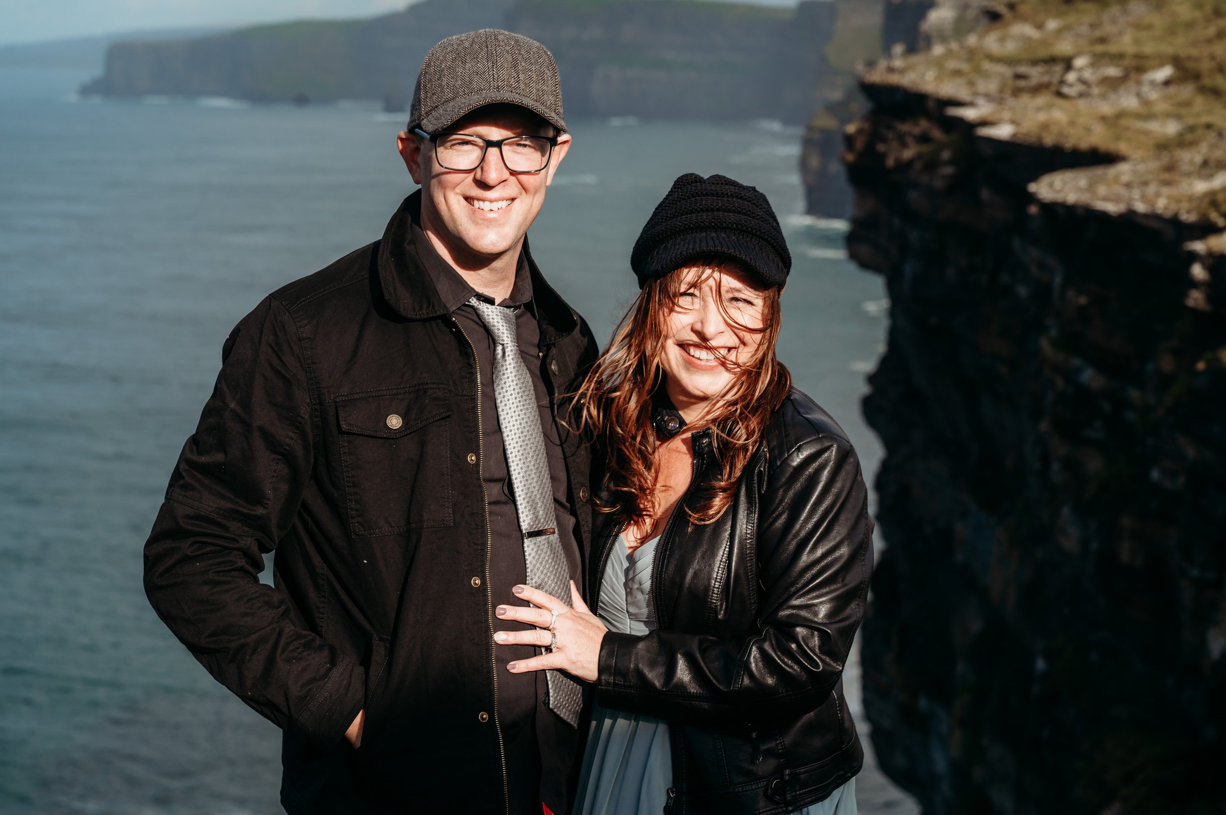 Marie O'Mahony photographer Cliffs of Moher anniversary couples photo session proper photo at the cliffs