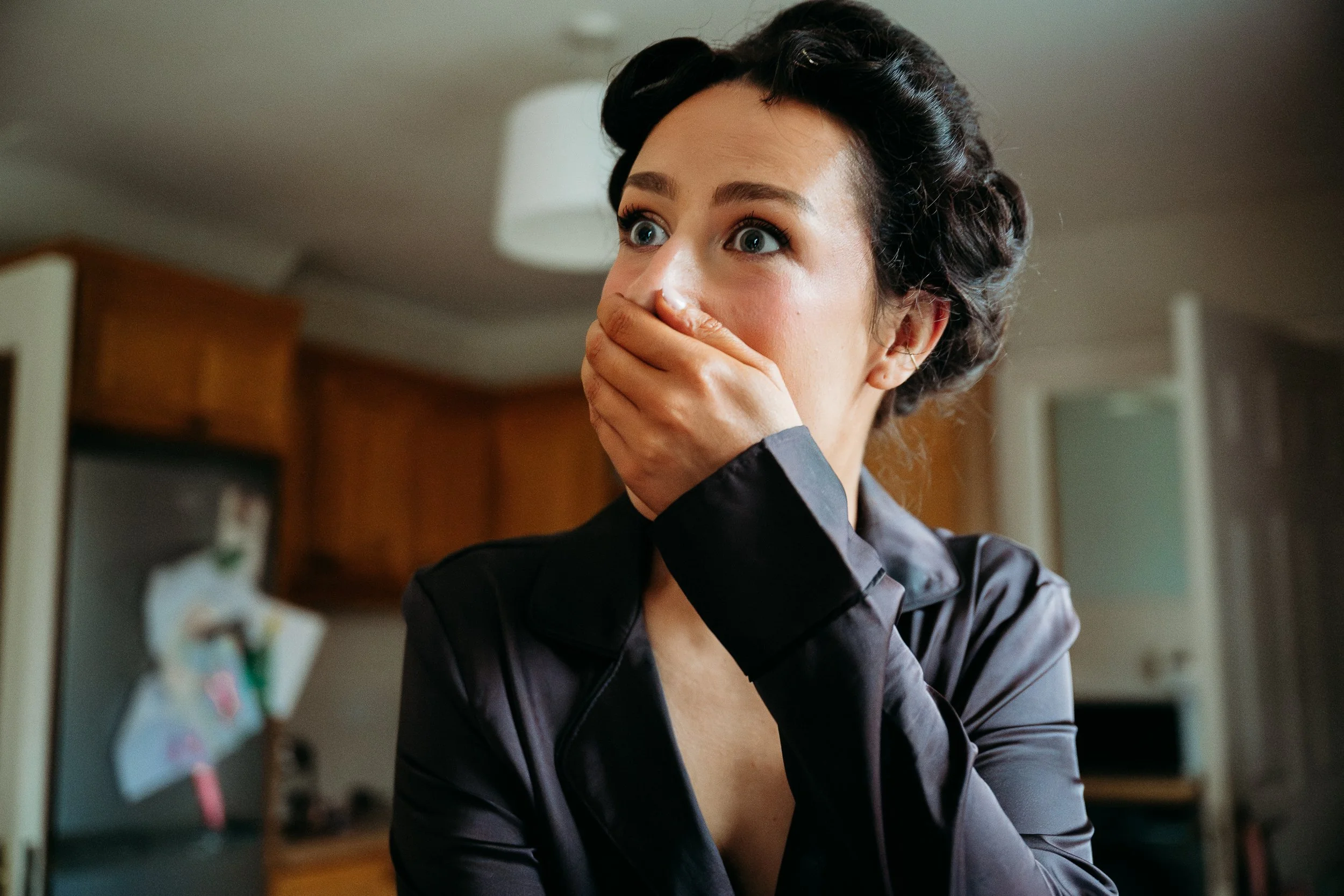 Limerick wedding photos getting ready bride surprised