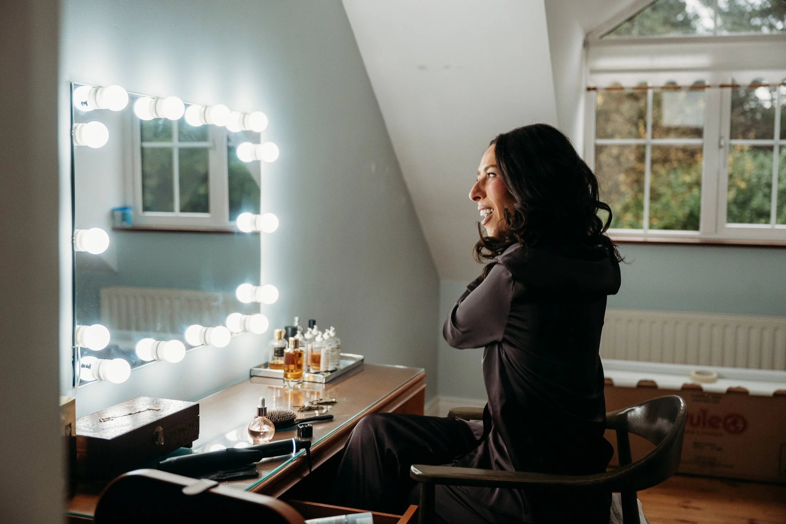 Limerick wedding photos getting ready bride sitting at dressing table