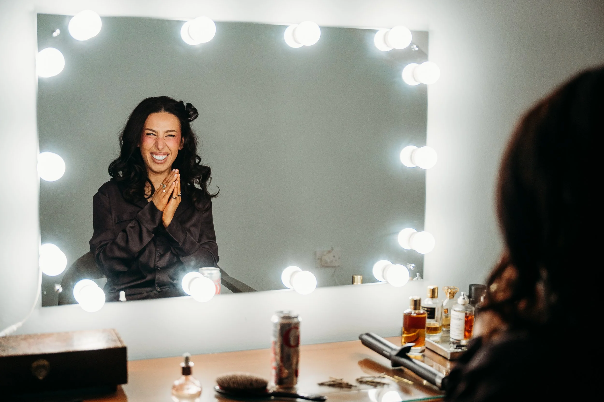 Limerick wedding photos getting ready bride sitting at dressing table looking at reflection