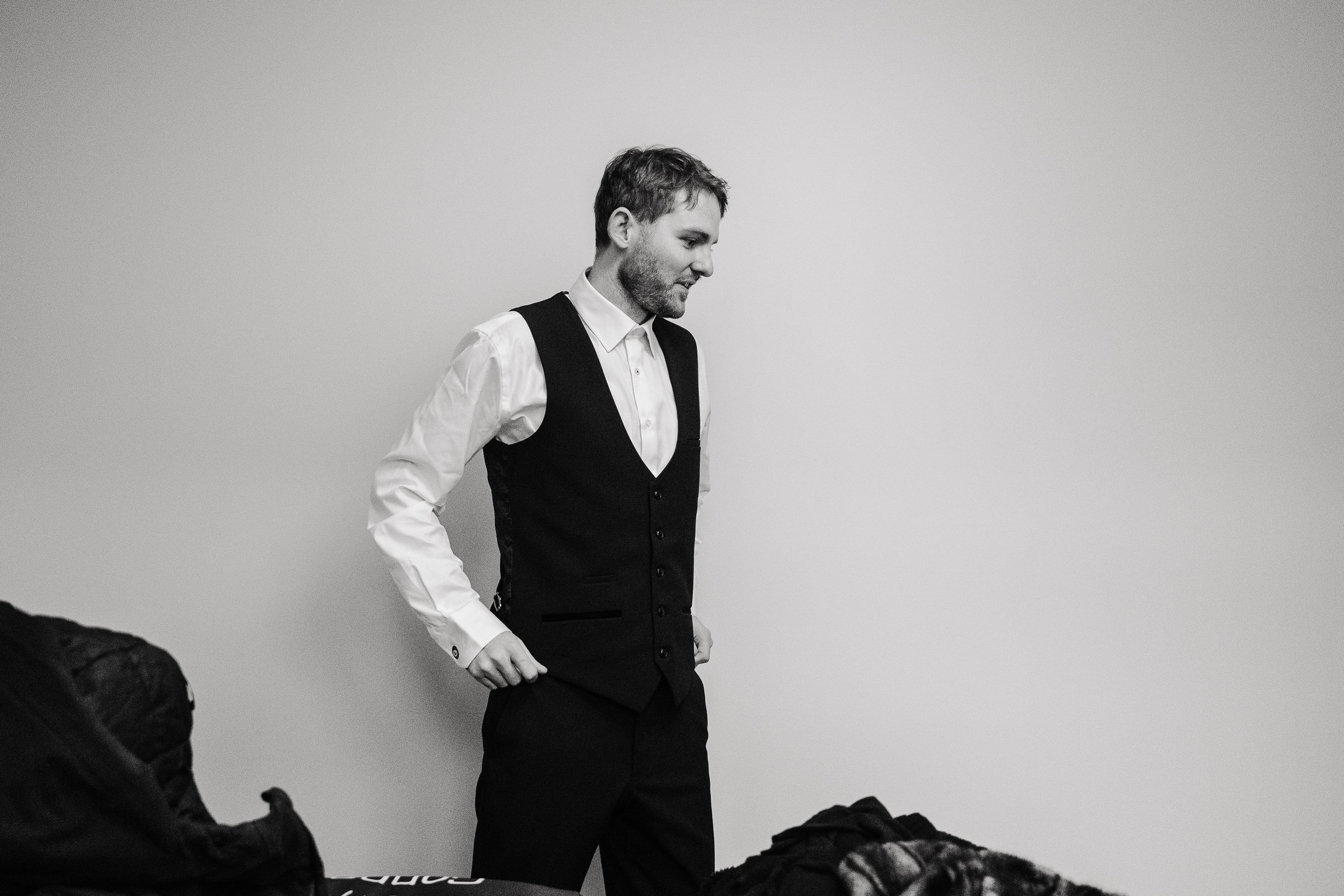 Limerick wedding photos groom getting dressed