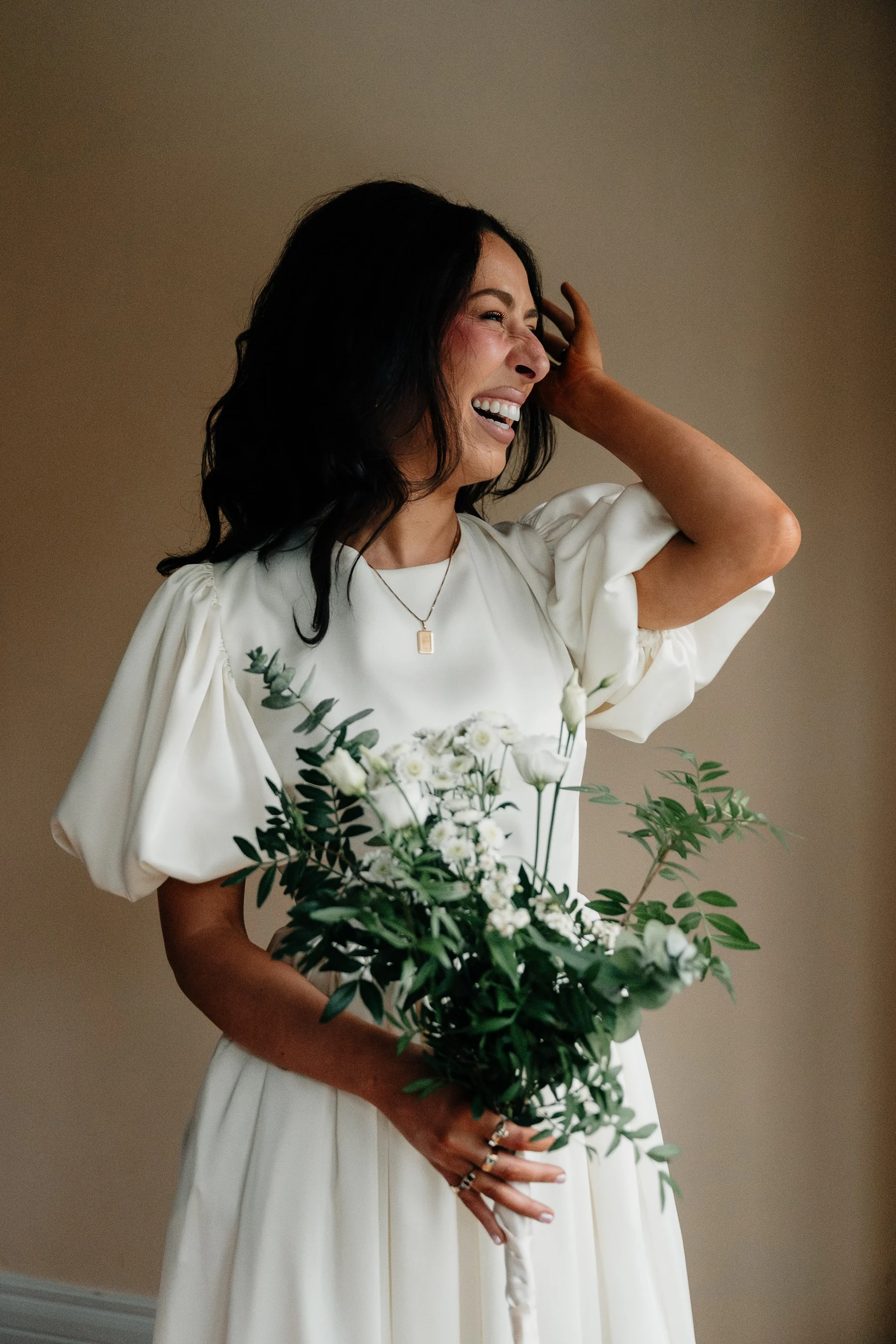Limerick wedding photos getting ready bride portrait holding bouquet