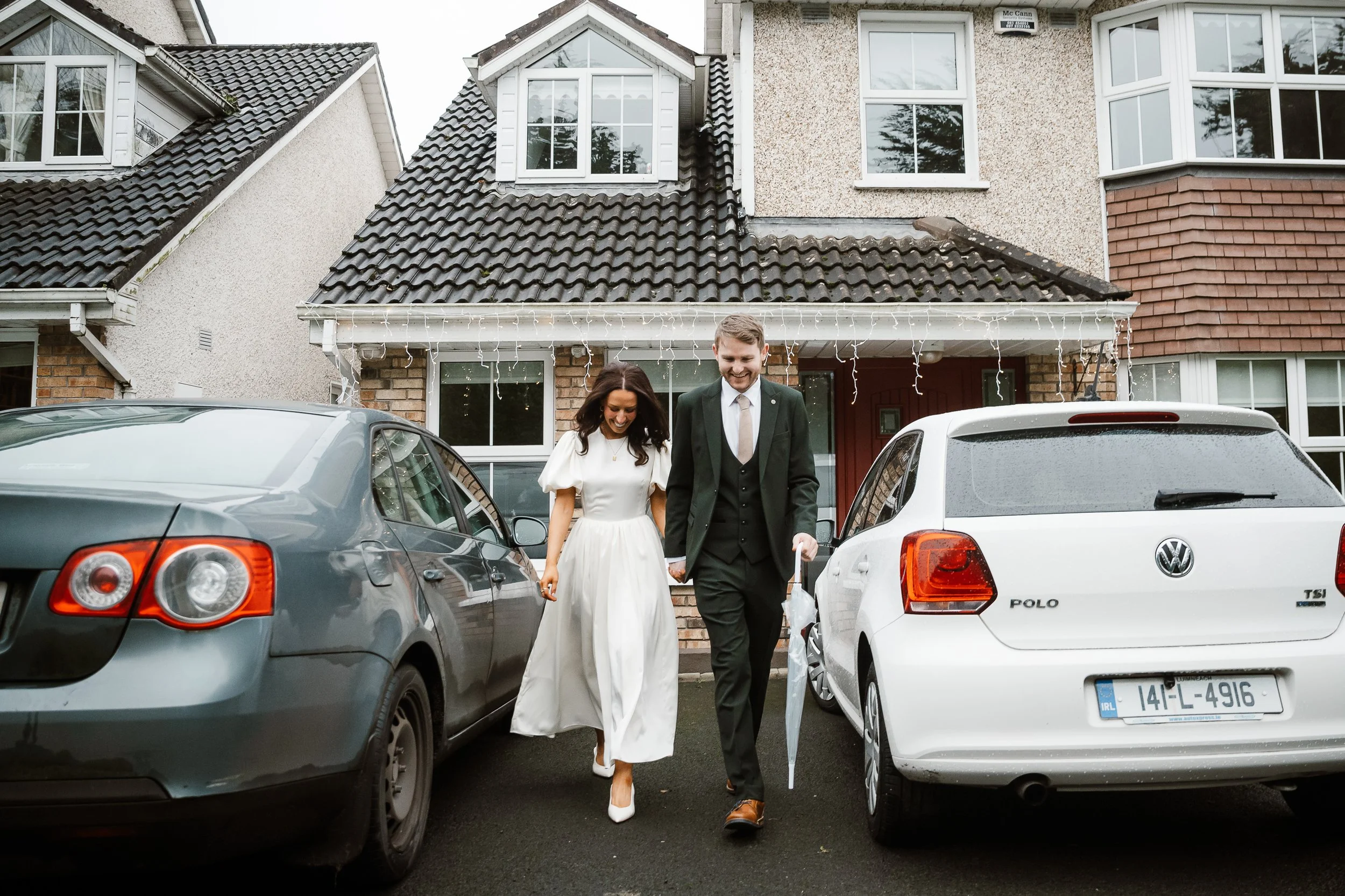 Limerick wedding photos couple's photos walking away from the house