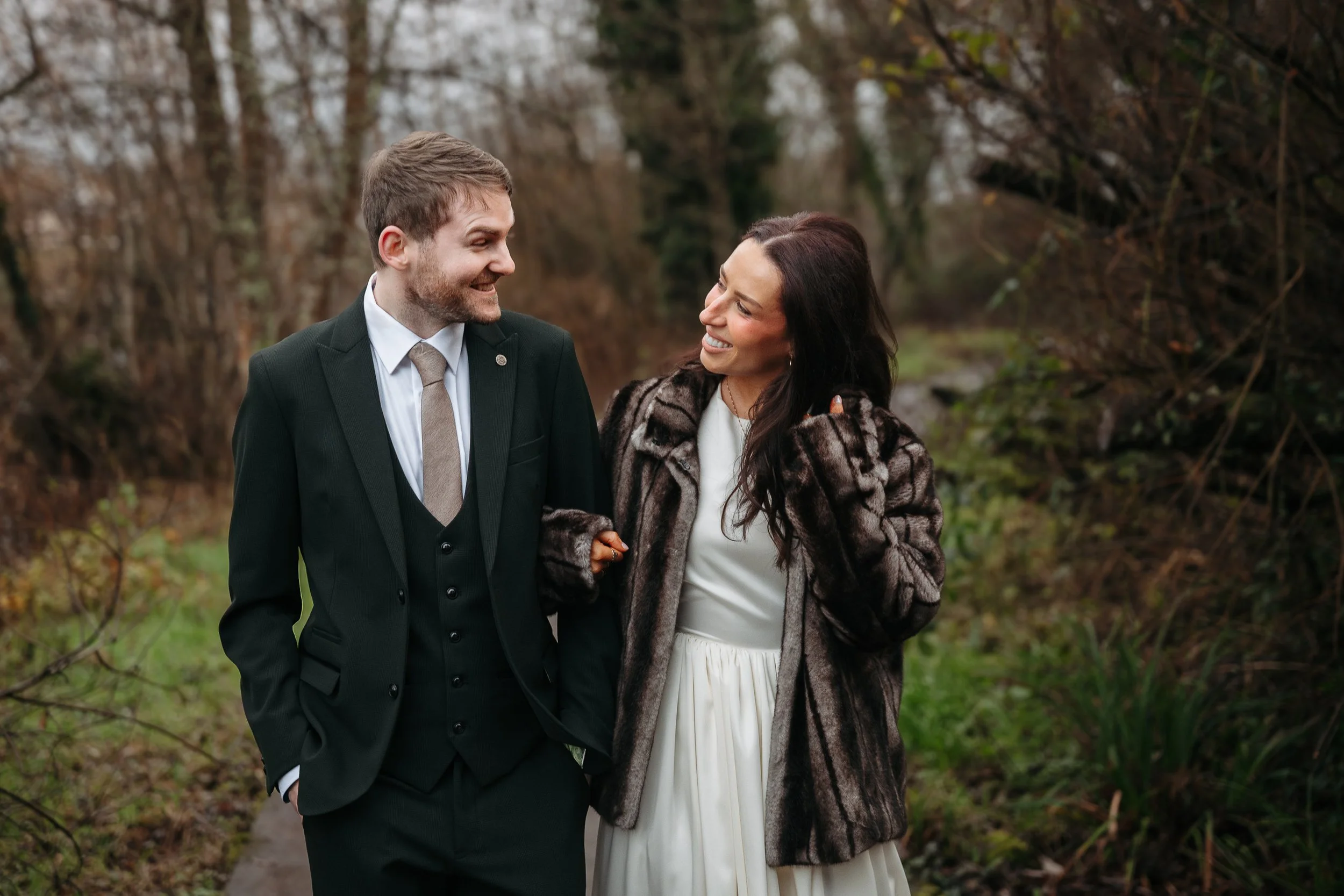 Limerick wedding photos couple's photos laughing and walking together