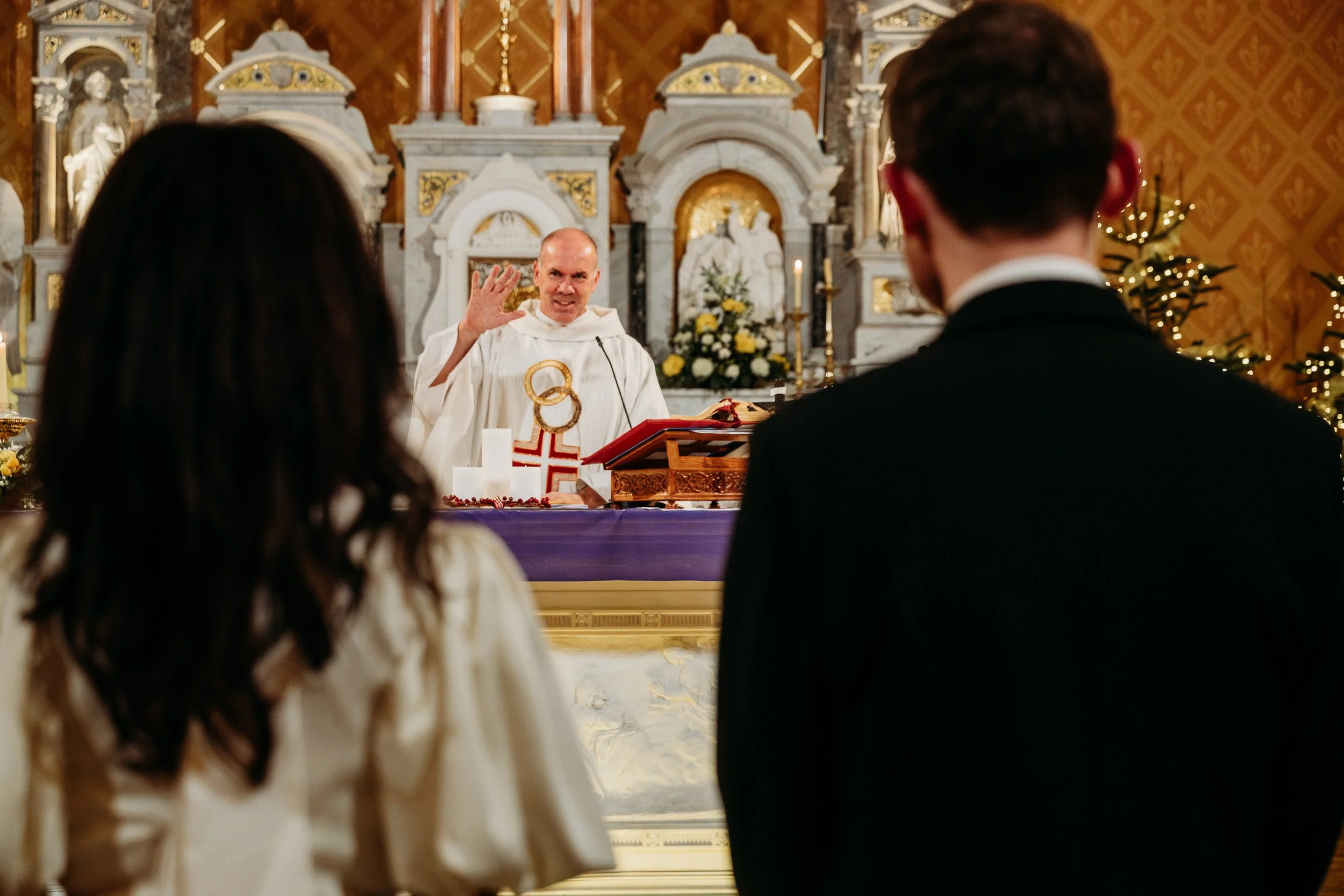 Wedding photo St Joseph's church Limerick city priest
