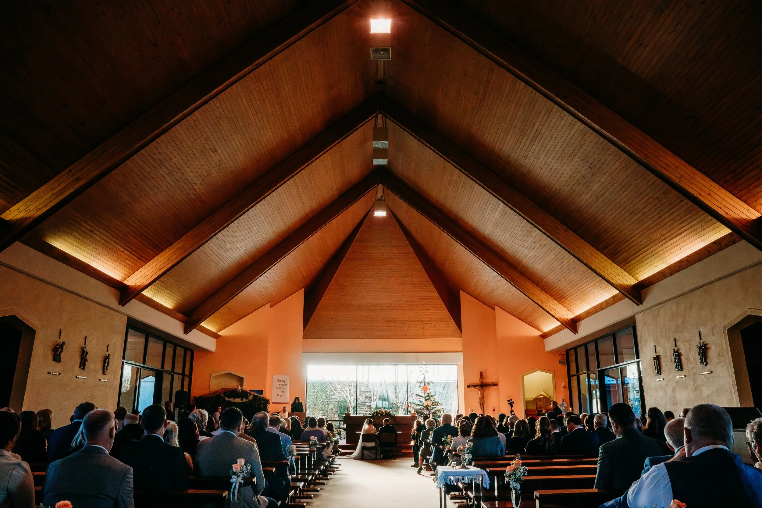 modern catholic church wedding photo Ireland wedding photographer