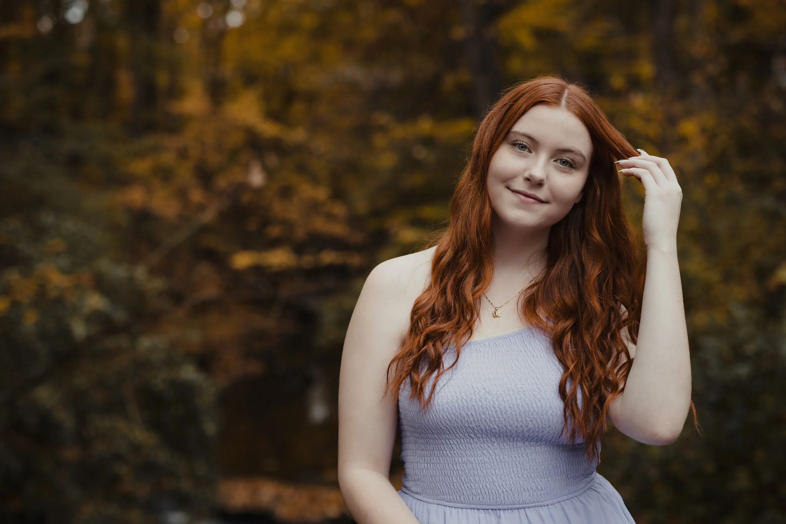Madison, Women's Senior Portraits, David Fortier Park, Olmsted Falls, Fall Season, Class Of, High School Senior, Senior Portraits, Red Head, Golden Hour, Fall Color, Leaves,