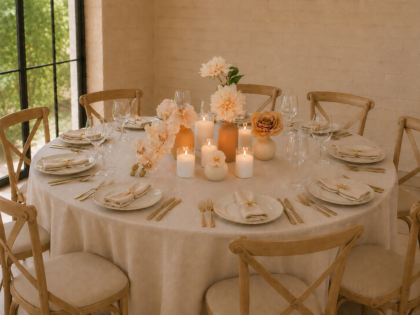 Terracotta Bud vases and candles set