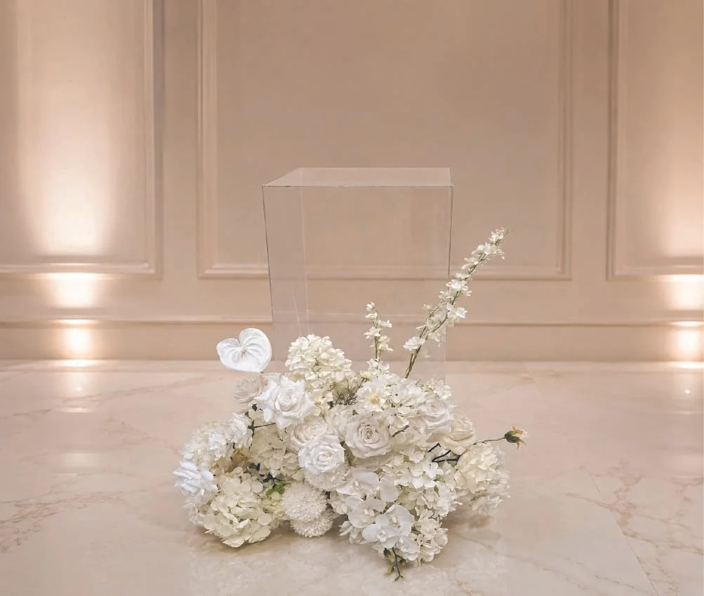 Clear acrylic table with floral.jpg