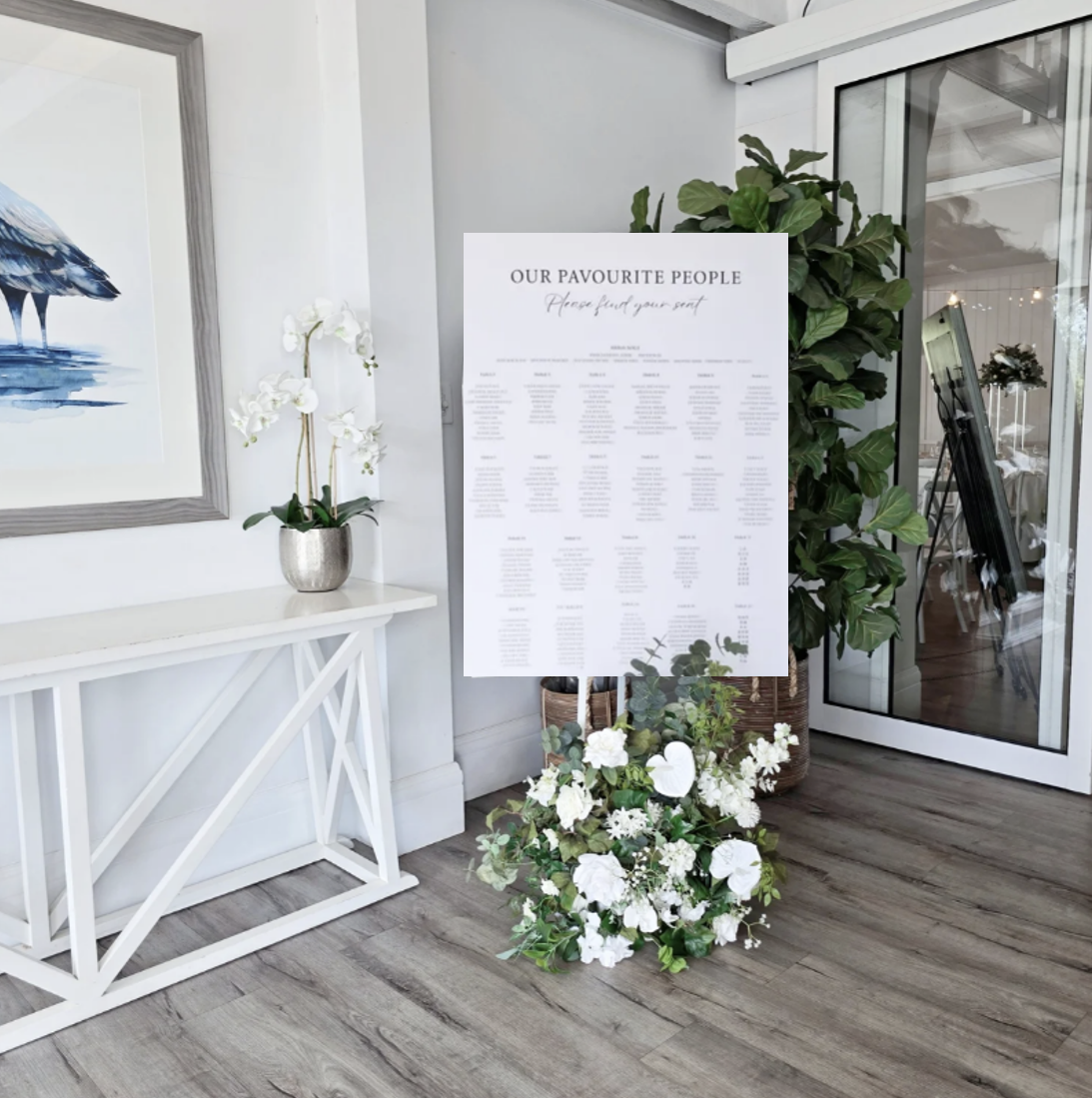 A0 seating chart with easel/stand