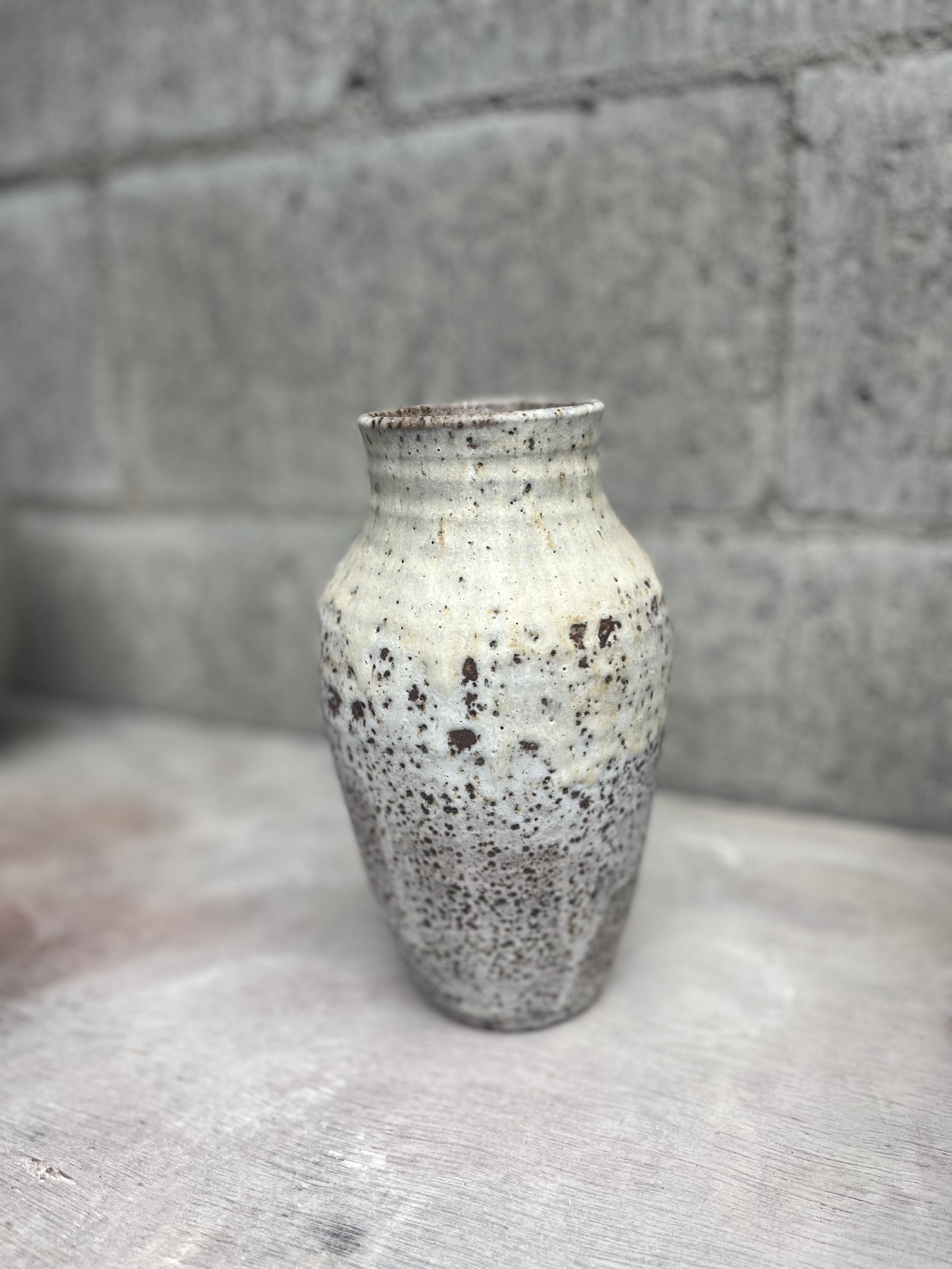 Matte white & ash glazes (dark, speckled clay body)