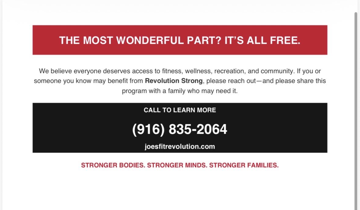 Revolution Strong Special Needs Program Land Park Sacramento Gym 