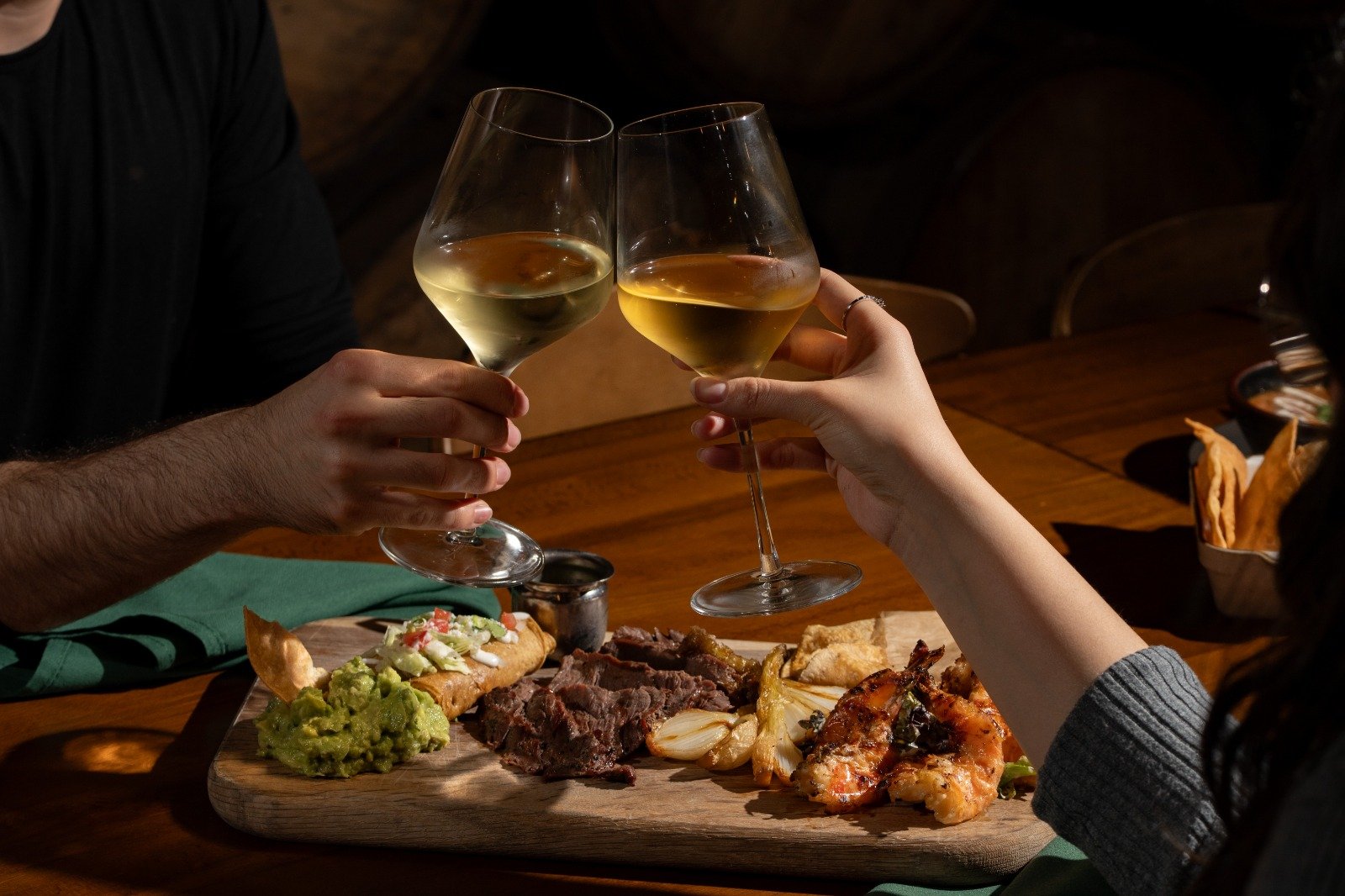 cuishe starter plate and white wine