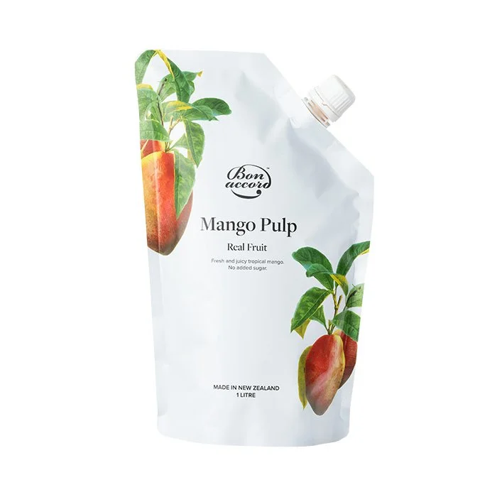 Bon Accord Mango real fruit pulp for smoothies, no added sugar. Made in New Zealand