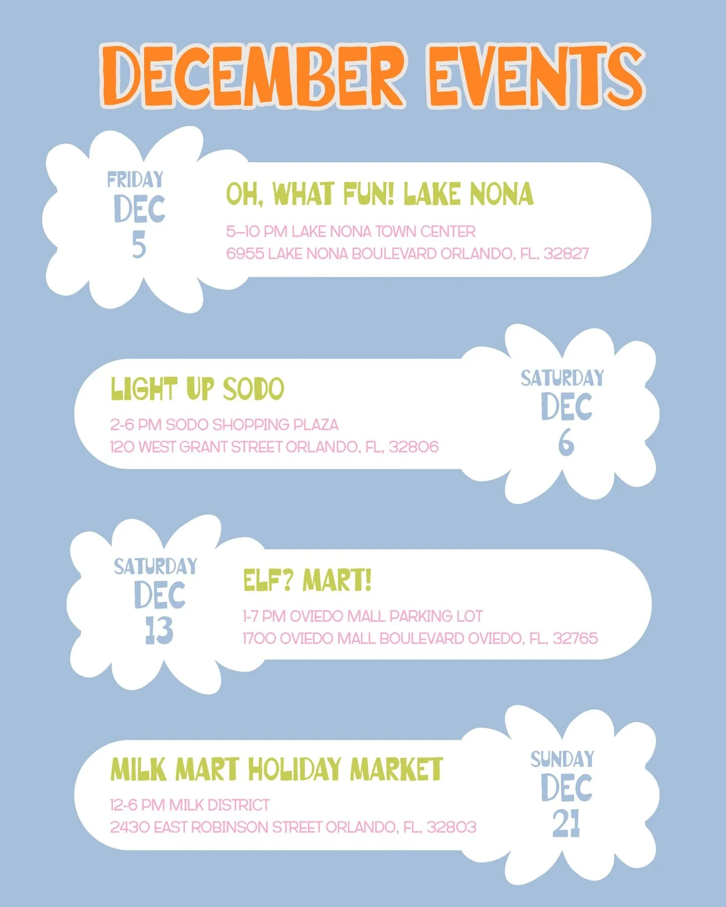 Wrapping up the year with four special events! 🎄

Which one will you be attending?!

#peiandthreads #orlandosmallbusiness #orlandodogs