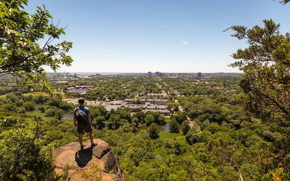 Scenic view from East Rock Park in New Haven