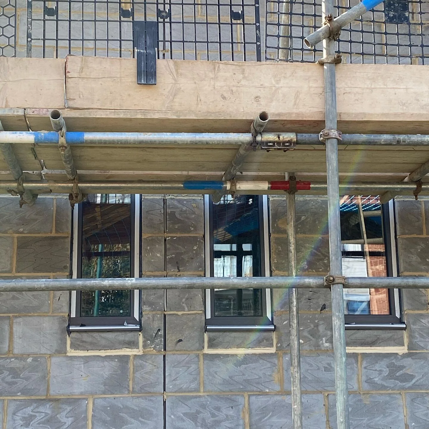 Some of the windows have gone in today. Several of these will have the stained glass from the old church set in their frame internally. You will be able to see the colours of the stained glass from the outside shining through #sthildas #kirkleathampa