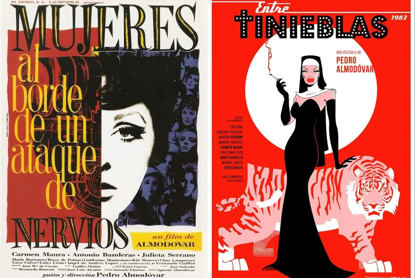 Los lunes ponemos pelis y la pasamos chillin.
Doble Tanda de Almodóvar : Mujeres al borde de un ataque de nervios (1988) | Entre Tinieblas (1983) .
7PM