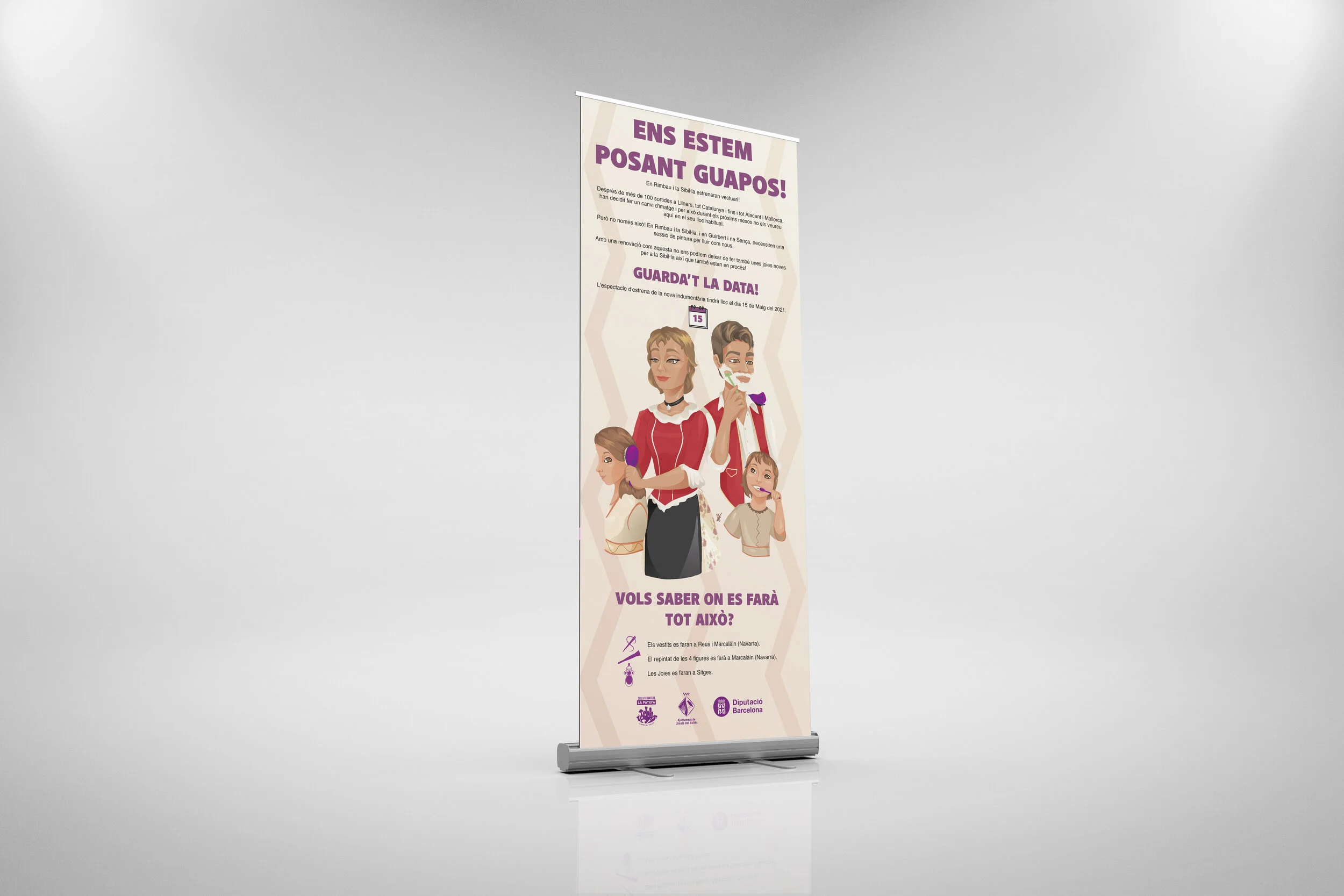 Roll-up dels Gegants de la Patufa Llinars "Ens estam posant guapos!"