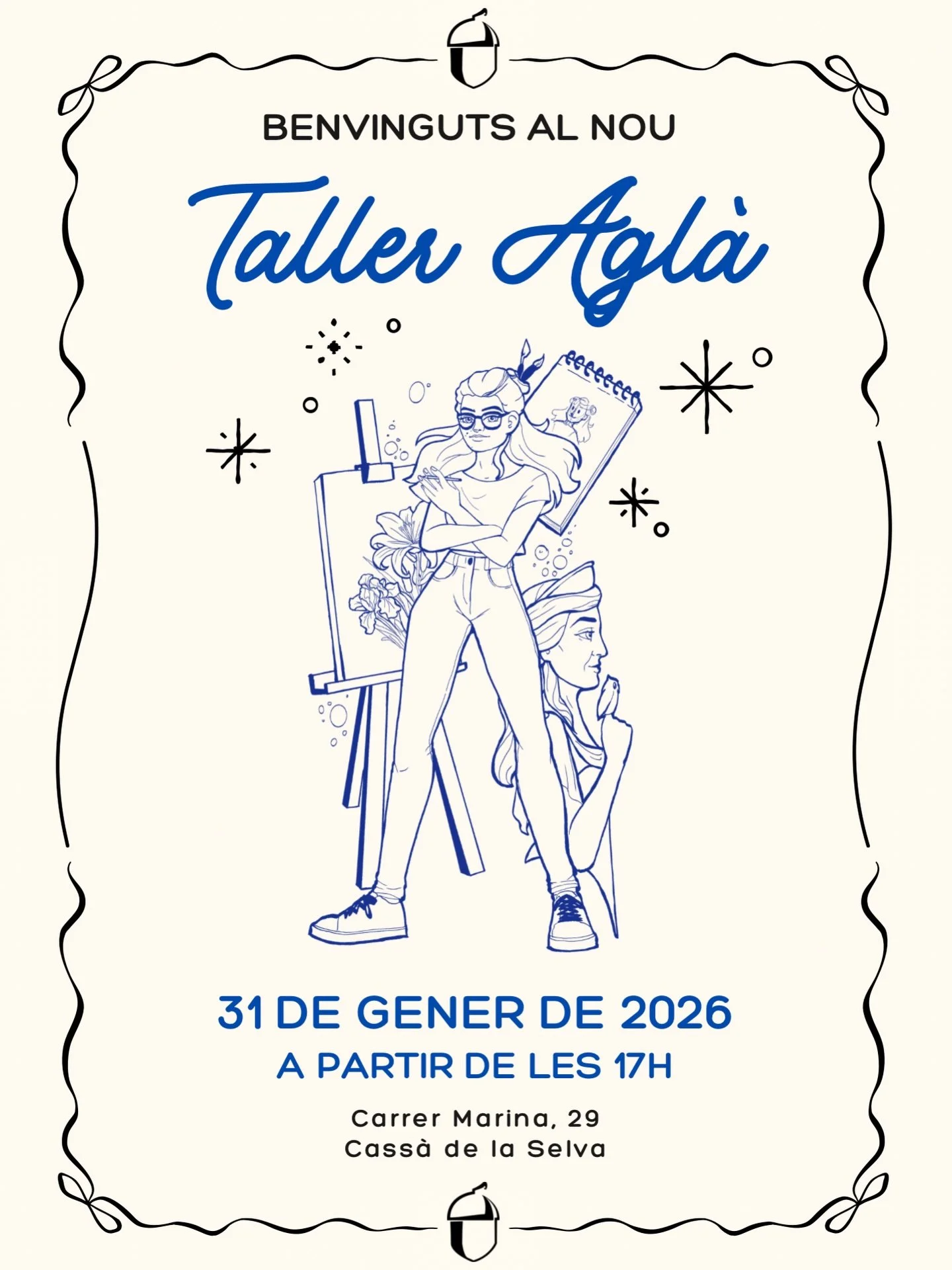 🎉 Inauguraci&oacute; del nou Taller Agl&agrave;🎉

El proper 31 de gener, a partir de les 17 h, obrim les portes del nou Taller Agl&agrave; i ens faria molta il&middot;lusi&oacute; compartir aquest moment tan especial amb vosaltres!

Vine a con&egra