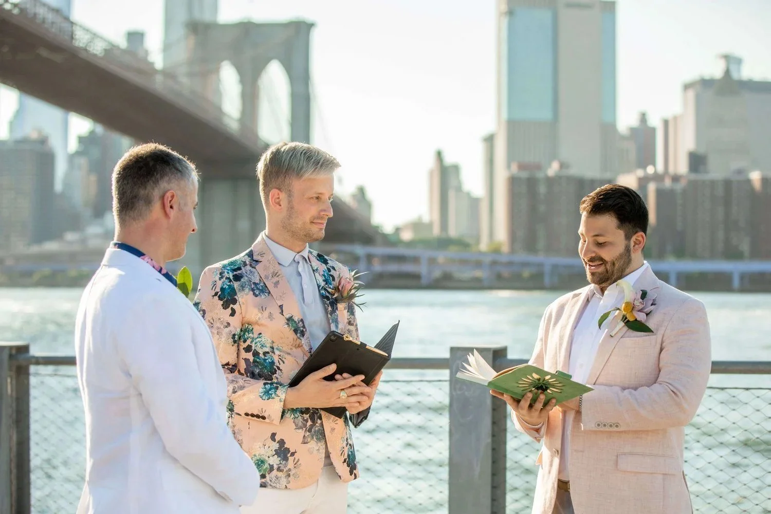 NYC elopement packages — registered officiant and photographer at any location in New York City from $500