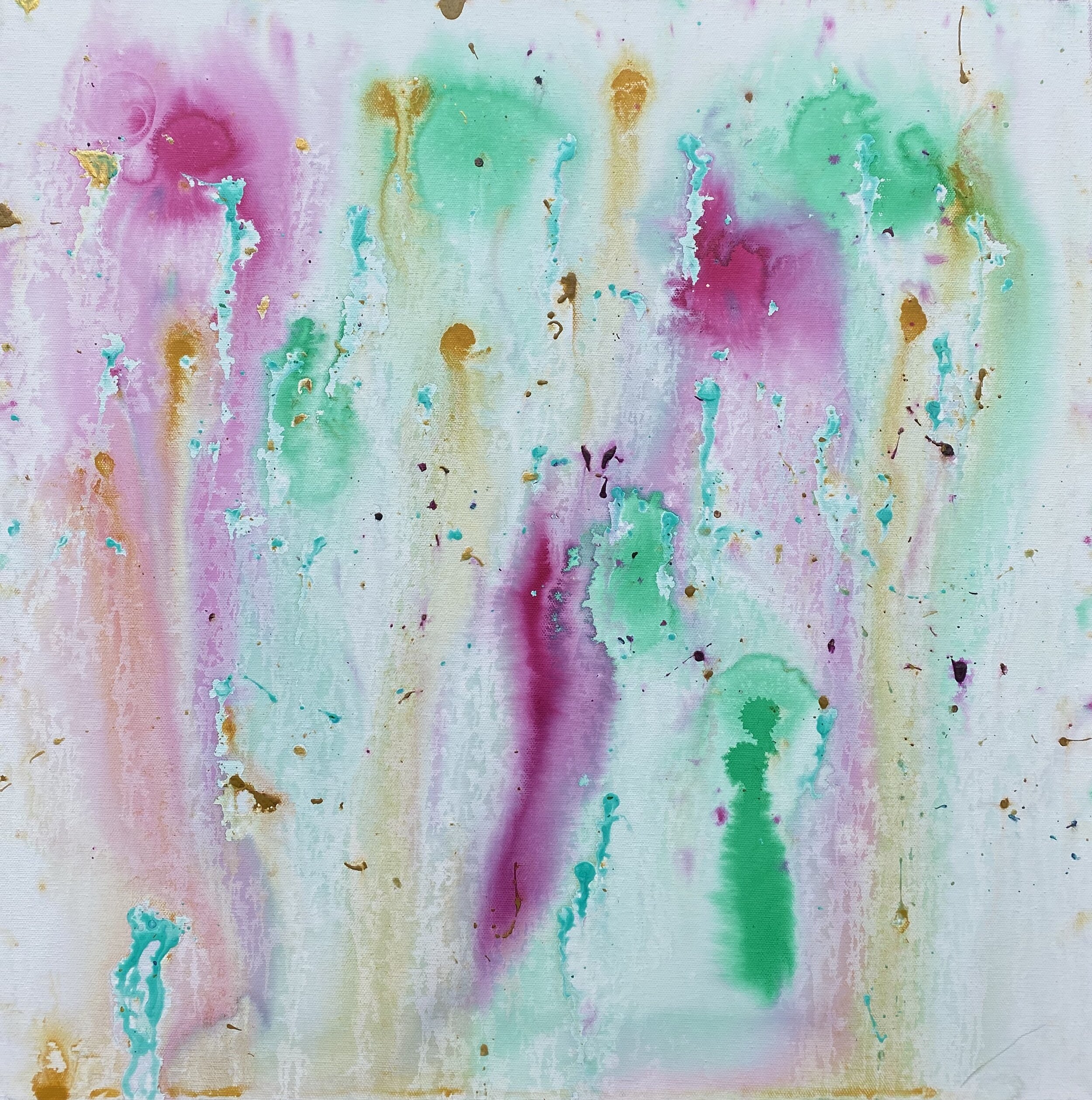  Rain, 10/04.  2020. Acrylic and rain on canvas, 56 x 56 x 3.5cm unframed.     AVAILABLE TO PURCHASE  