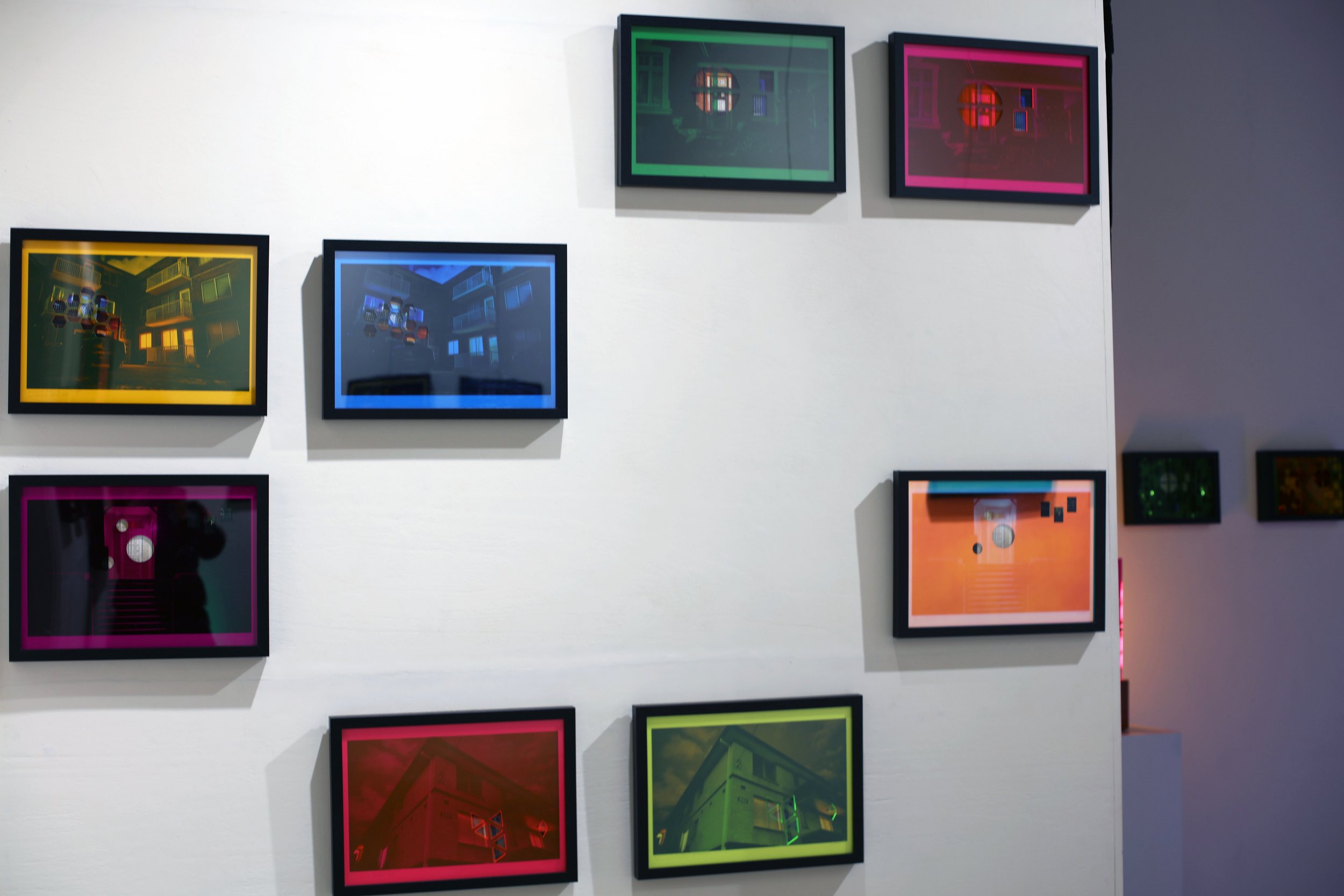 Shelley Watters - Surveillance - Scratch Art Space - installation view - 210623 - wall of 8. Credit Shelley Watters.jpg