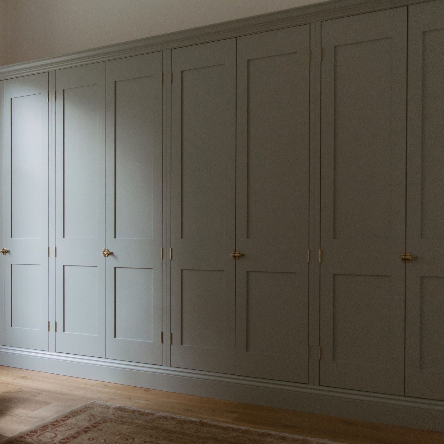 Our wardrobes are designed to enhance your home as well as provide valuable storage space. The classic Shaker panelled in-frame doors work particularly well in period properties, or to add character to more modern homes.  This paint colour is 'Light 