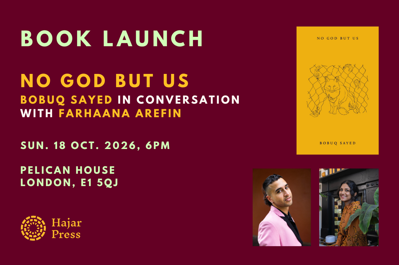 Book Launch — No God but Us by Bobuq Sayed
