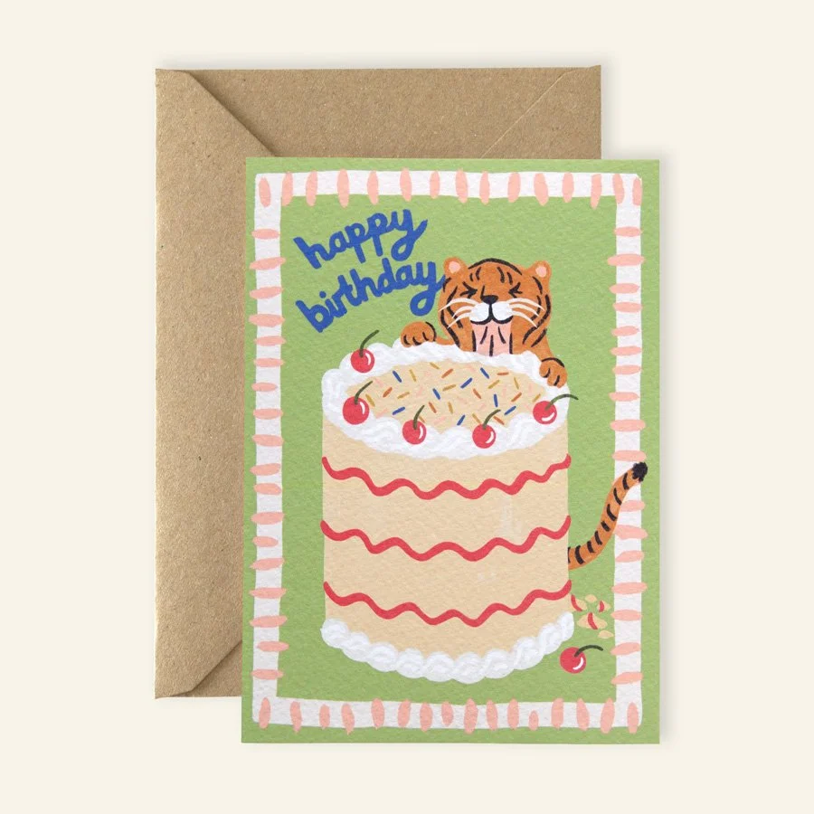 Hungry Tiger Birthday Card