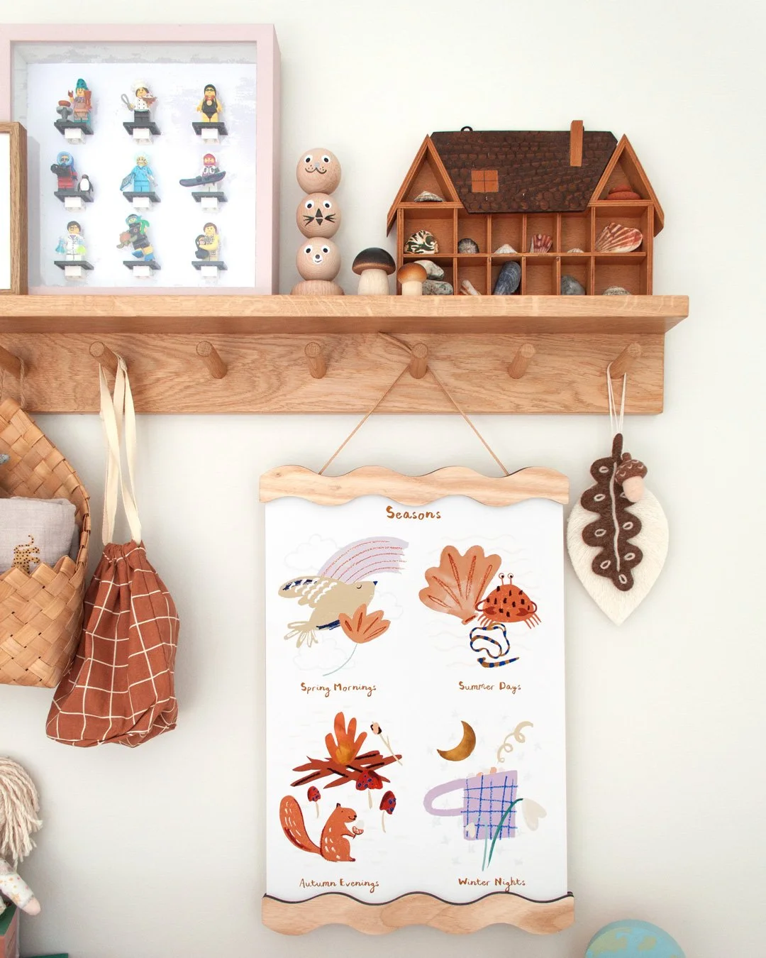 Nursery wall art in a wavy frame adding a touch of magic