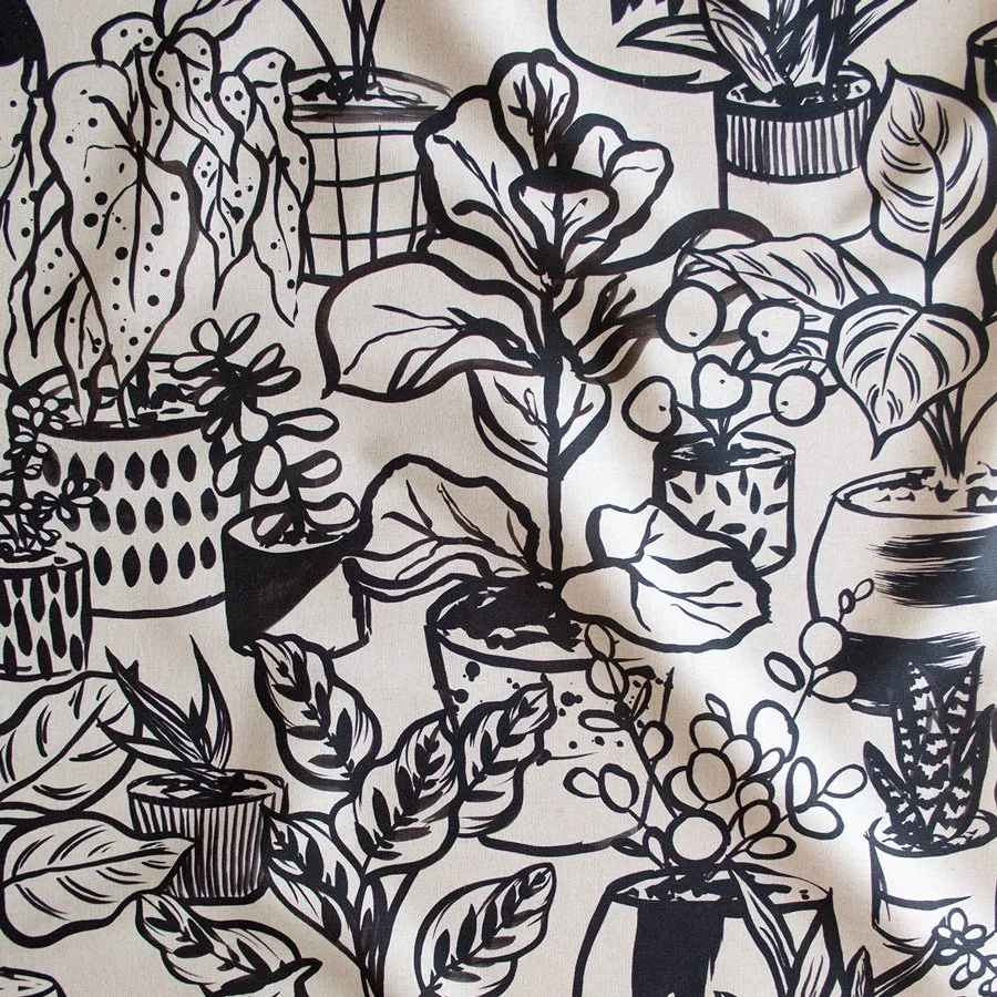 Houseplants Natural / Black Fabric