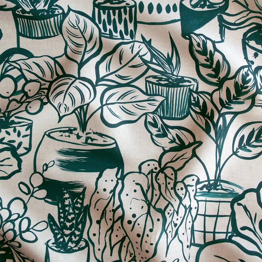 Houseplants Natural / Green Fabric
