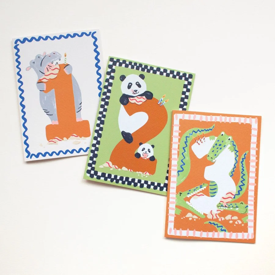 Hungry Animal Cards Ages 1-3 on plain background