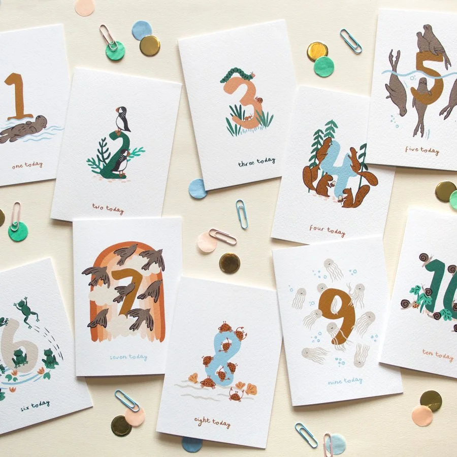 Children's Numbered Birthday Card Bundle