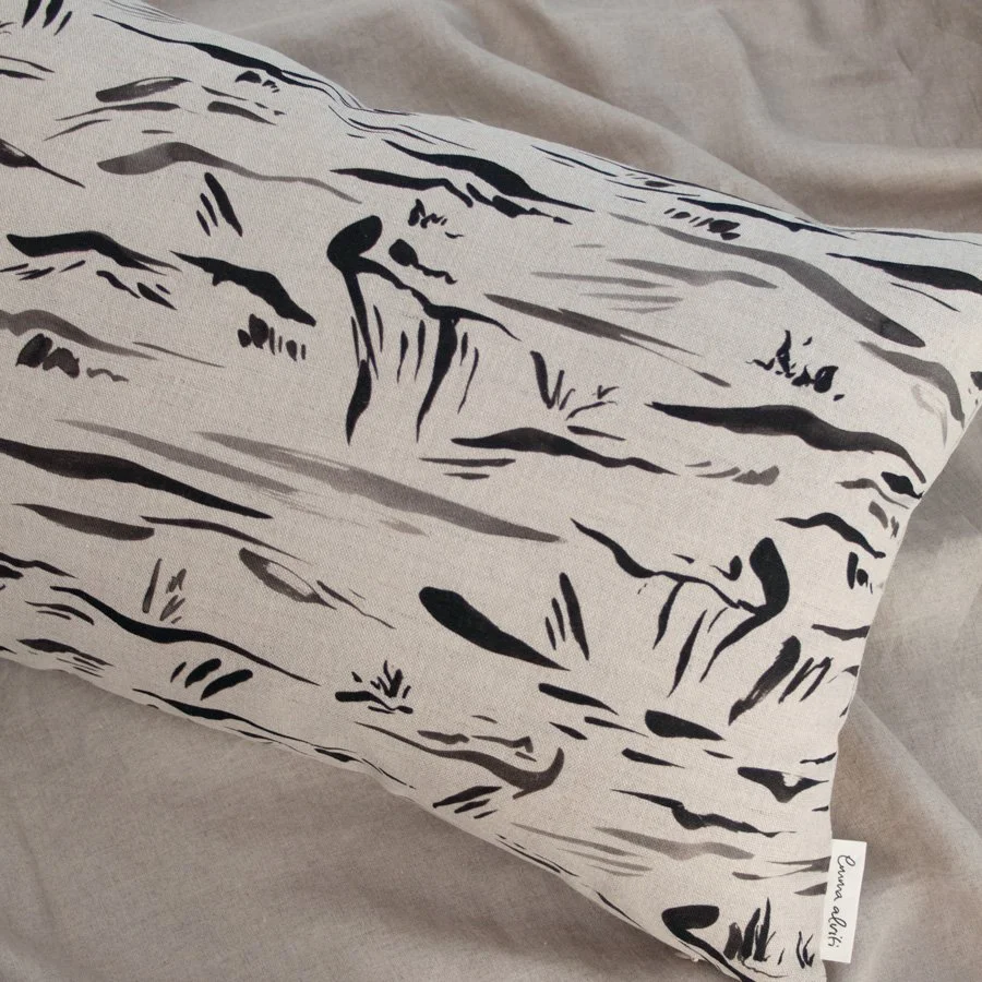 Abstract Landscape Fabric as a patterned cushion