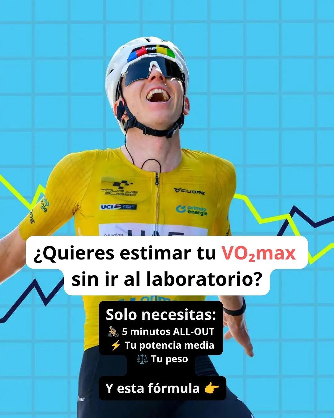 Comenta &lsquo;POTENCIA&rsquo; y te mando la calculadora de inmediato 👌

Si eres ciclista y quieres calcular tu VO2m&aacute;x de forma indirecta, esta es una buena forma hacerlo y sobre todo, de tener referencias en las cuales poder compararte 😊