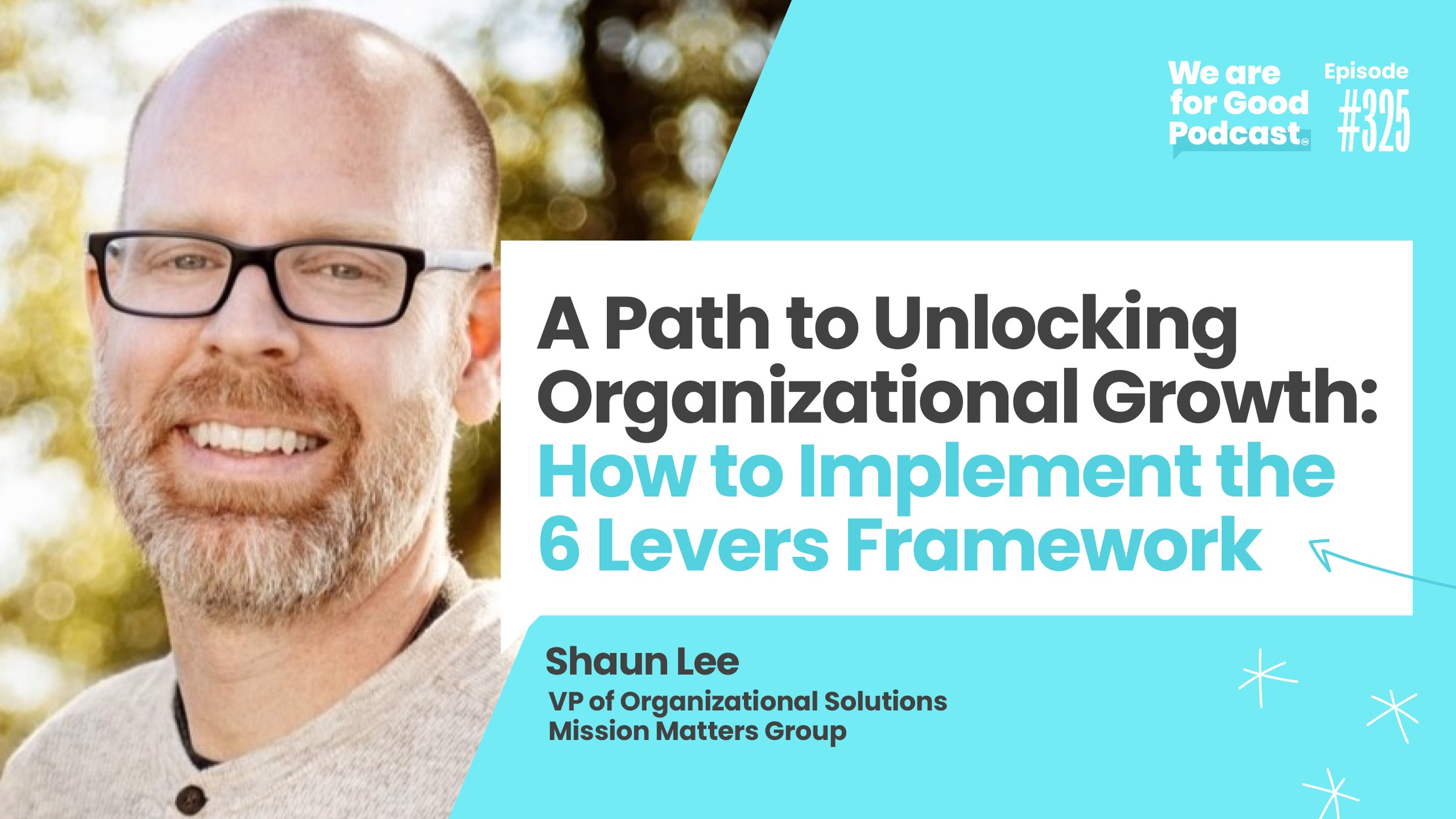 325. A Path to Unlocking Organizational Growth: How to Implement the 6  Levers Framework - Shaun Lee — We Are For Good