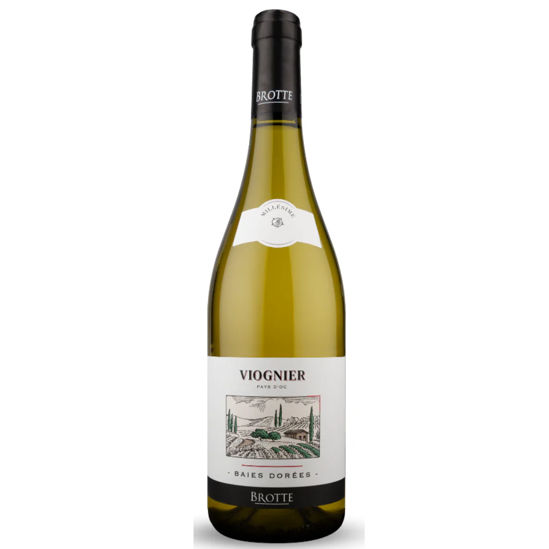 Viognier. Baies Dorées. Maison Brotte, Pays d’ Oc. France.