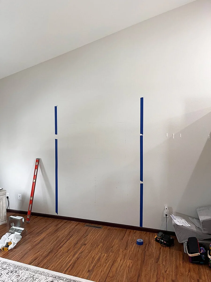 Bismarck electric fireplace wall project start