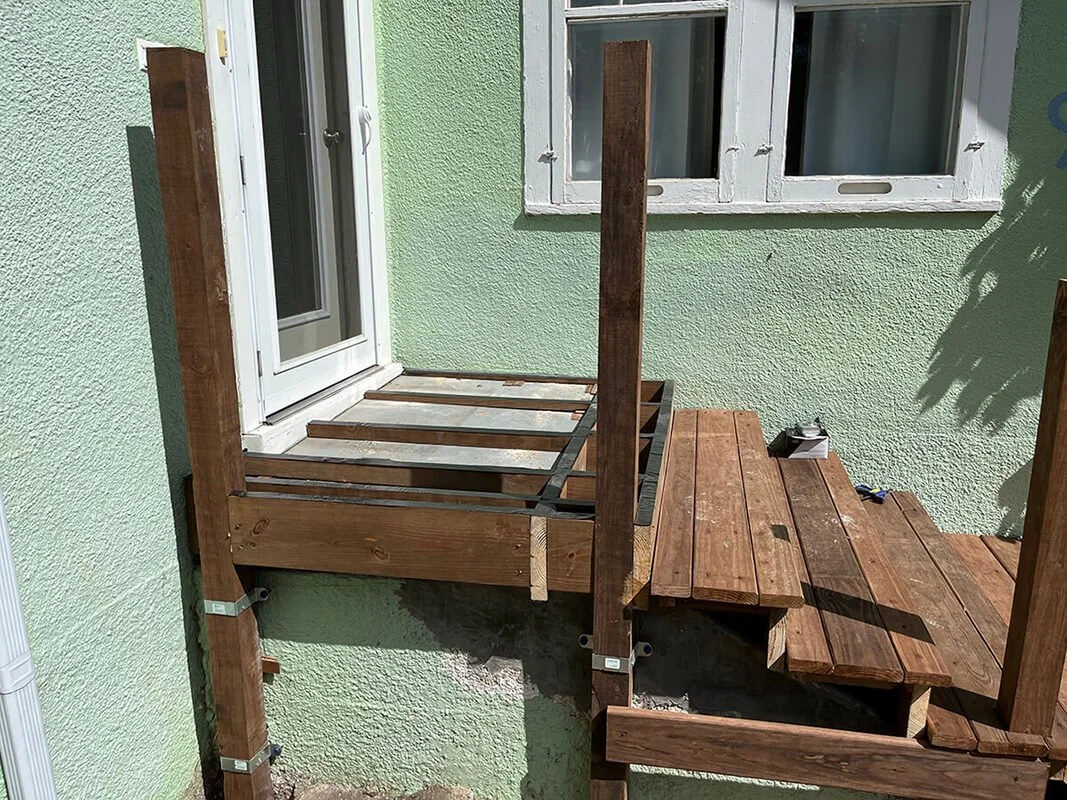 Stair framing viewed from the side