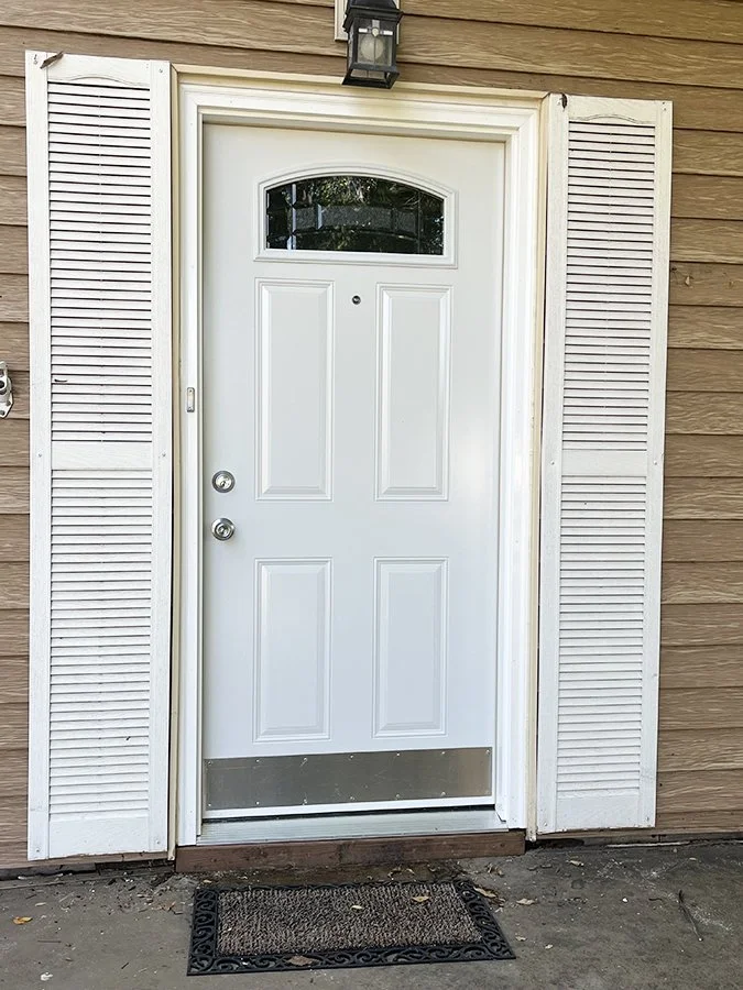 New white exterior door installed
