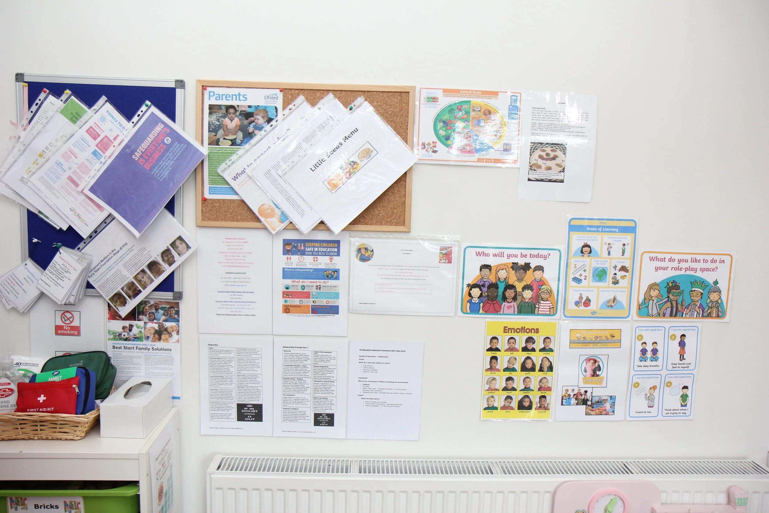 Childcare polices & Procedures displayed in playroom